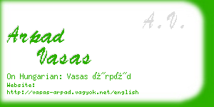 arpad vasas business card